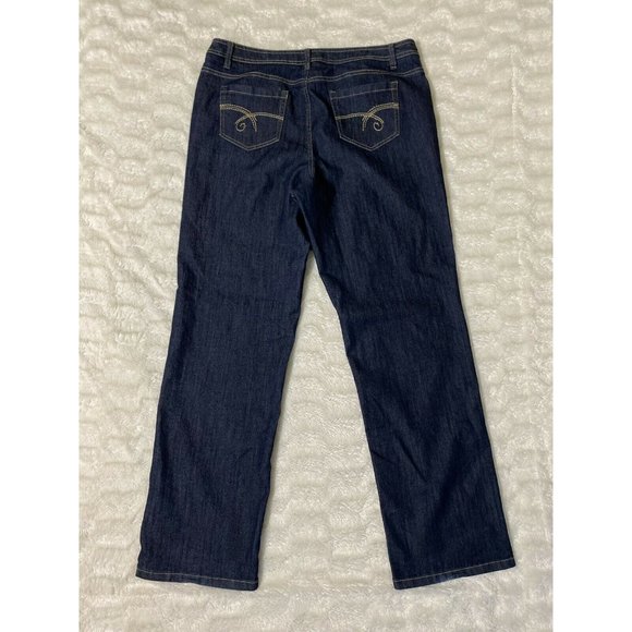 Addition Elle Blue Denim Sz 14 Straight Leg Stretch Women's Jeans 36x33 Msrd - Picture 5 of 12